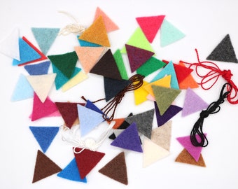 Custom Mini Bunting Felt Garland - Custom Tiny Felt Garland - Choose your colors and length