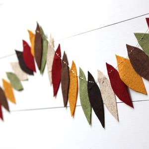 Give Thanks Garland in Maroon, Olive, Oatmeal, Mustard, Brown Thanksgiving Countdown Felt Thanksgiving Garland 3 ft long image 2