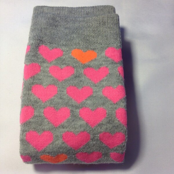 Heart Leg Warmers, Gray Leg Warmers, Valentina's Day Leg Warmers