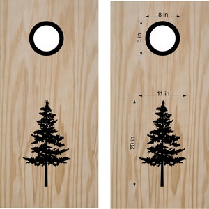 Pine Tree Cornhole Board Decals-Bean Bag Toss--Personalized Cornhole- Custom Cornhole Decals-Vinyl Decals