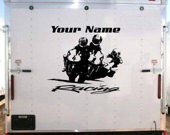 Custom Motorcycle Decals for Toy Hauler  Racing Trailer Graphics Mural M01