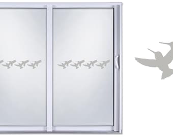 Glass Alert Sliding Door Indicator Safety Film Etched Glass Frosted Vinyl Decal Sticker Accent Humming Birds 8 Decal Set