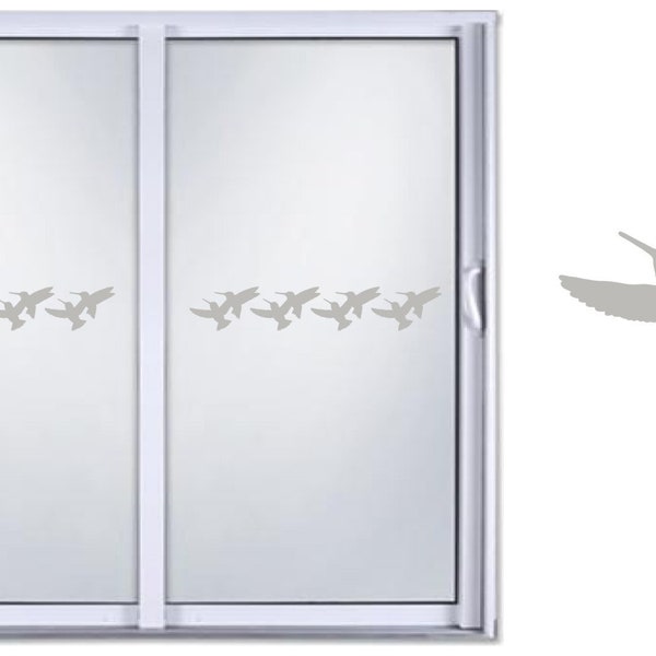 Glass Alert Sliding Door Indicator Safety Film Etched Glass Frosted Vinyl Decal Sticker Accent Humming Birds 8 Decal Set
