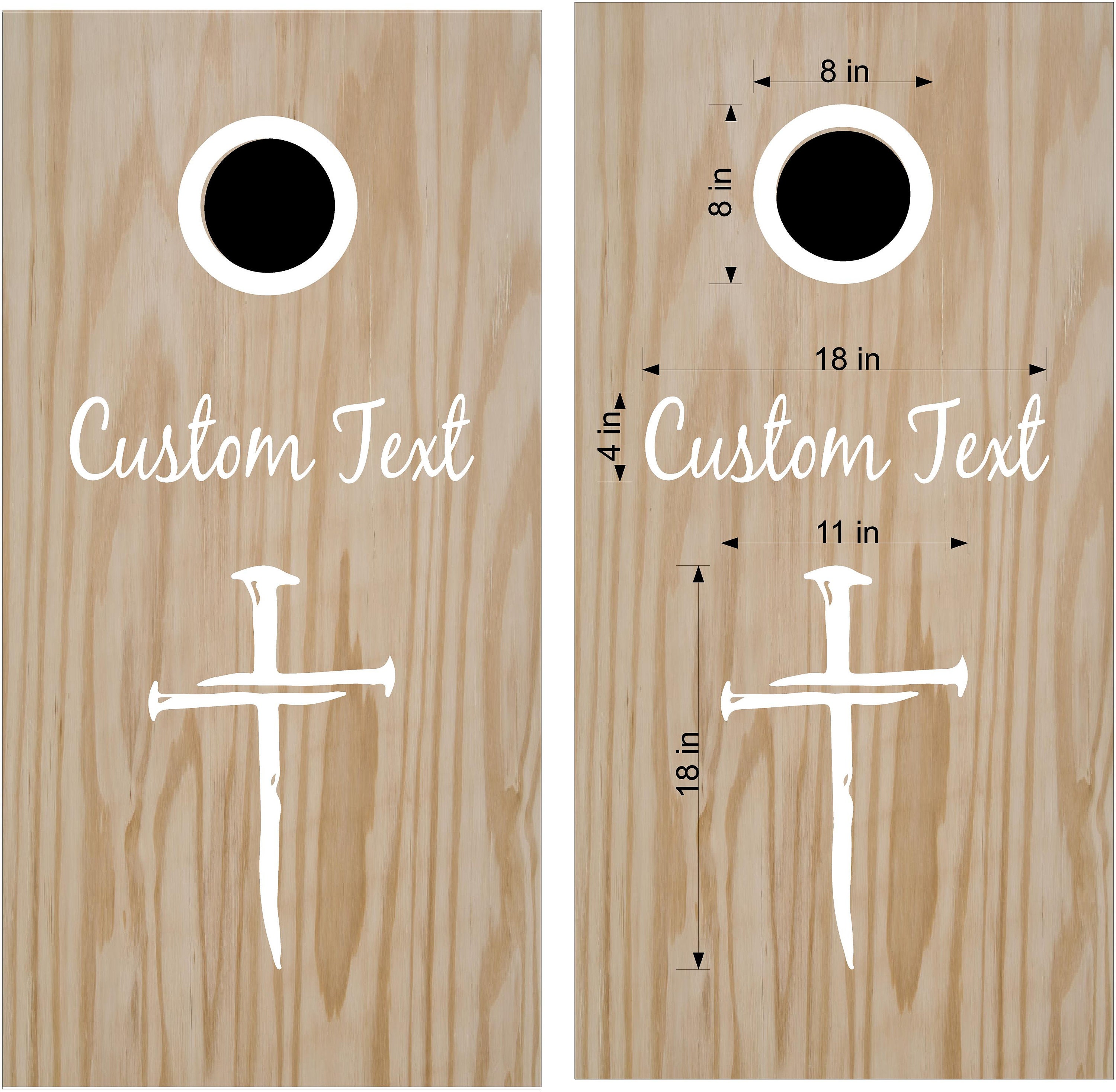 Three Nails Cross Cornhole Boards Decals Custom Christian Skins