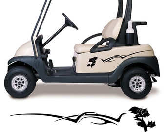 Golf Cart Decals - Side by Side - Golfer Gifts- Go Kart Auto Truck ATV Stickers Accessories GCTT03 Bear