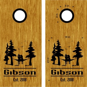 Pine Tree Hammock Cornhole Board Decal Custom Cornhole Custom Cornhole Skins Bean Bag Toss Cornhole Stickers Backyard Game Tailgating Game