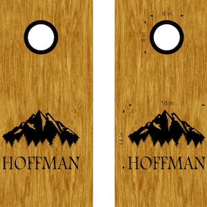 Mountains Cornhole Board Decals Stickers Bean Bag Toss Rings- Personalized Cornhole- Custom Cornhole Decals-Vinyl Stickers