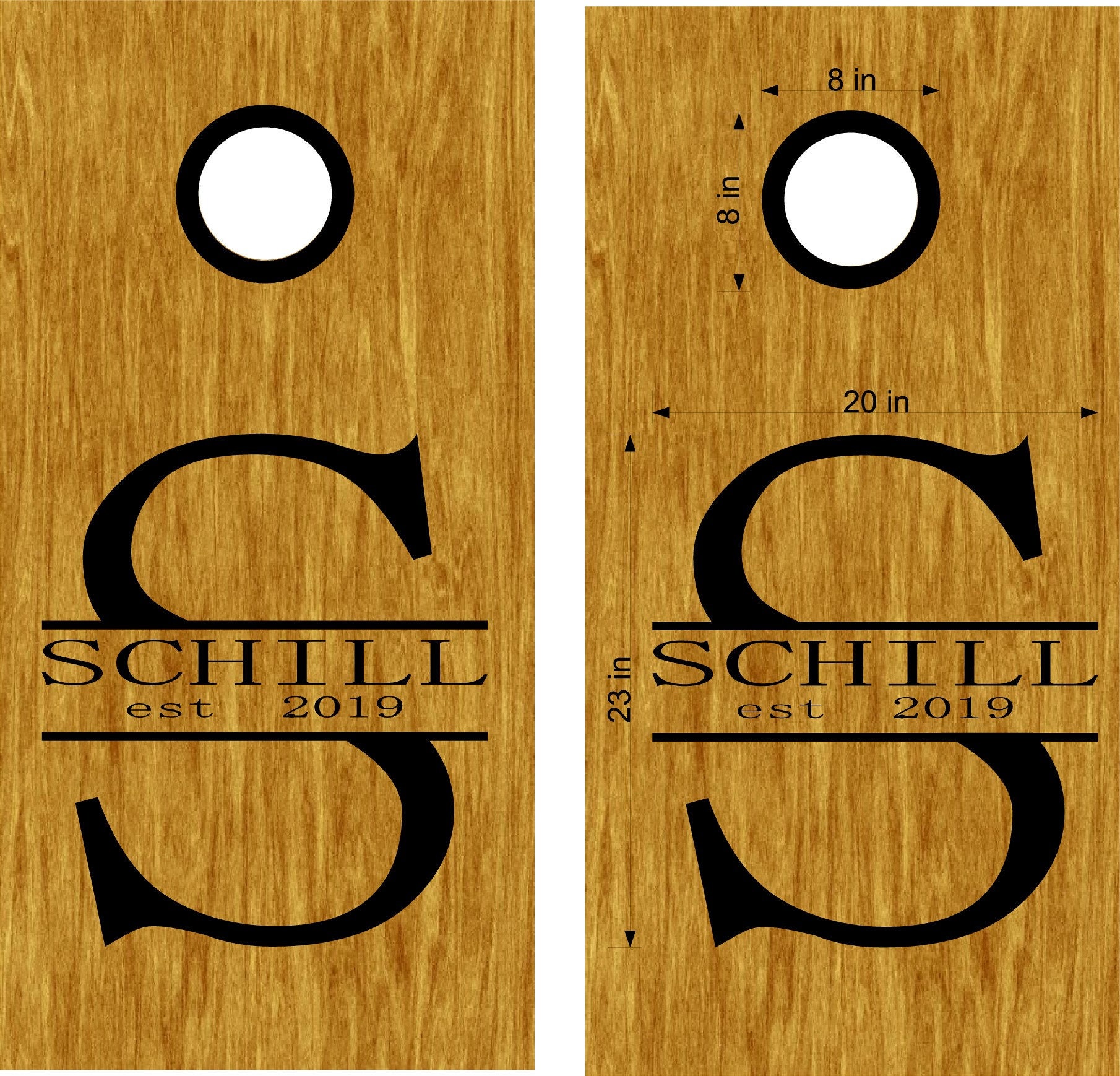 Monogram Family Anniversary Cornhole Board Decals Etsy México