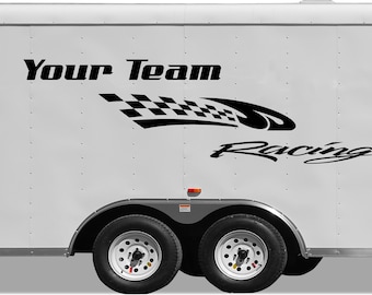 Racing Trailer Decals: Custom Team Vinyl Stickers