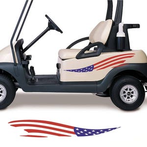 Golf Cart Decals  Golf Cart Decals   - Golfer Gifts- Go Kart Stickers Accessories GC88 American Flag Stars Stripes