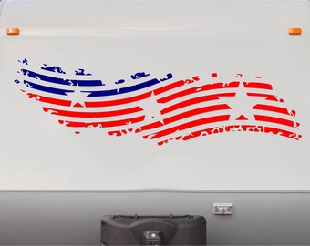 thumbnail interactive-video image 1 of Orafol American Flag Side Decals 2-Pack – Red, White, Blue Vinyl Stripes For Truck, Car, Boat #B1096 1 of 5