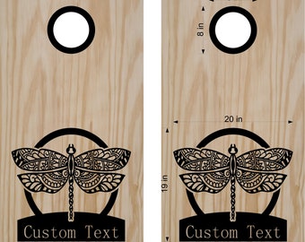 Dragon Fly Dragonfly Cornhole Board Decals Stickers Bean Bag Toss With Rings - Custom Cornhole Decals