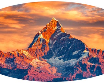 Mountain Sunset Peak RV Decal - Laminated Vinyl Graphic for Camper Travel Trailer Motorhome | StickerChef (MT21)