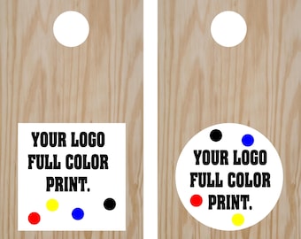 Cornhole Board Vinyl Decals Custom Logo Decal – Full-Color Printed Vinyl – StickerChef