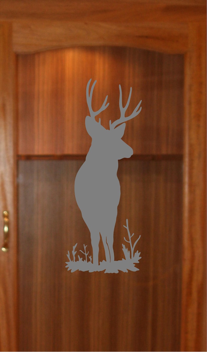 Deer Buck Hunting Etched Glass Decal Window Film Front Etsy