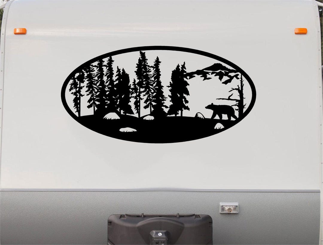 RV Camper Graphics Decals Stickers Bear Mountain - Forest Scene ...