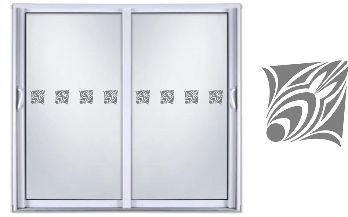 Safety Sliding Glass Door Etched Glass Front Entry Door Vinyl Etsy