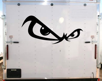 Evil Eyes Racing Trailer Decals: Custom Text Vinyl Stickers
