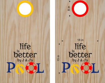Life Is Better By The Pool Cornhole Decals