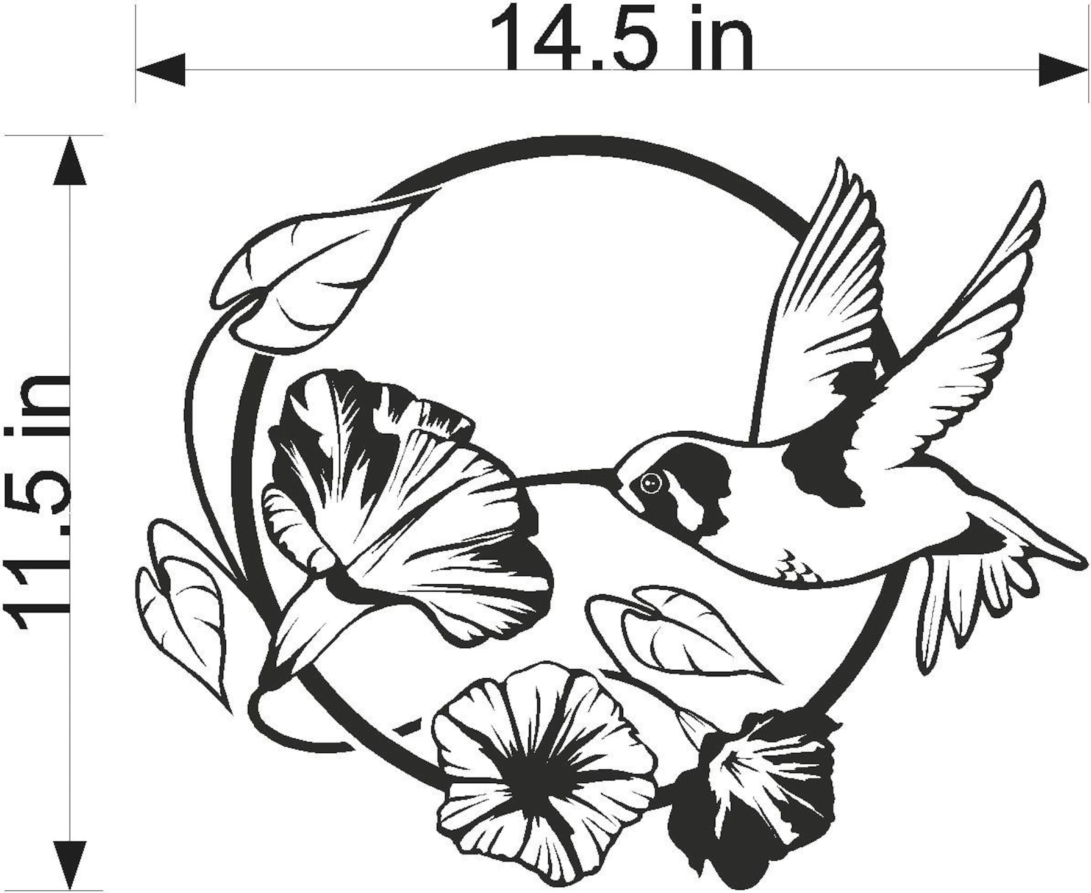 Hummingbird Flower DIY Etched Glass Vinyl Window Films Home - Etsy