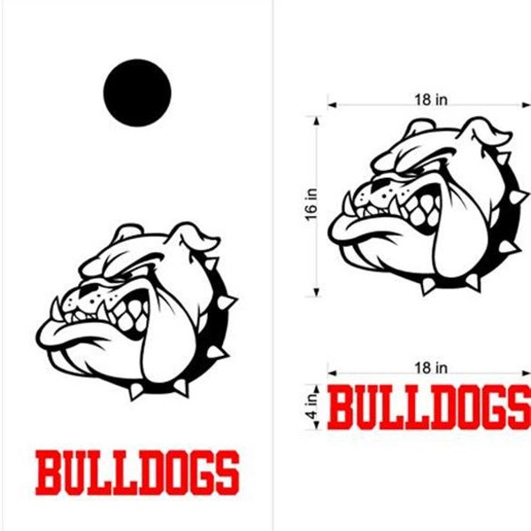 Bulldogs Cornhole Board Decals Flag Stickers Graphics Wrap Bag Toss Bean Baggo 2