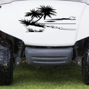 Palm Tree Sunset Golf Cart Dune Buggy Side by Side ATV Decals Stickers