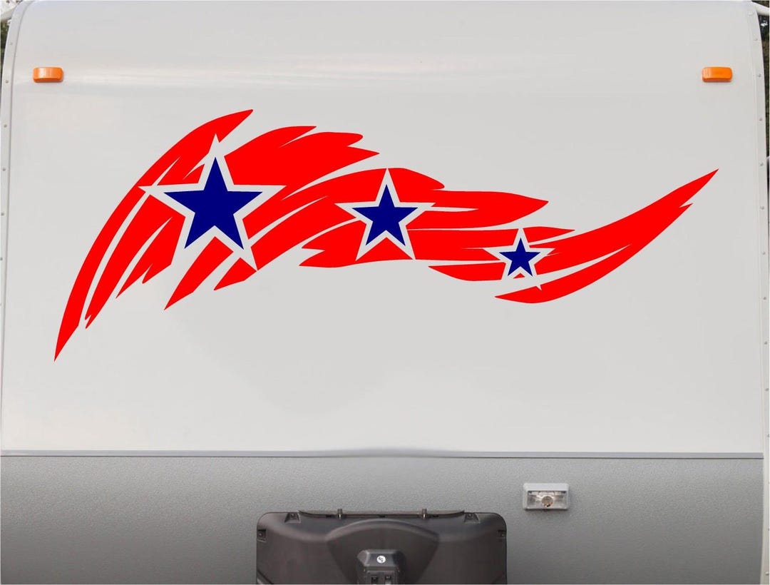 RV Camper Graphics Decals Stickers USA Flag : Patriotic Stripe Kit - Etsy
