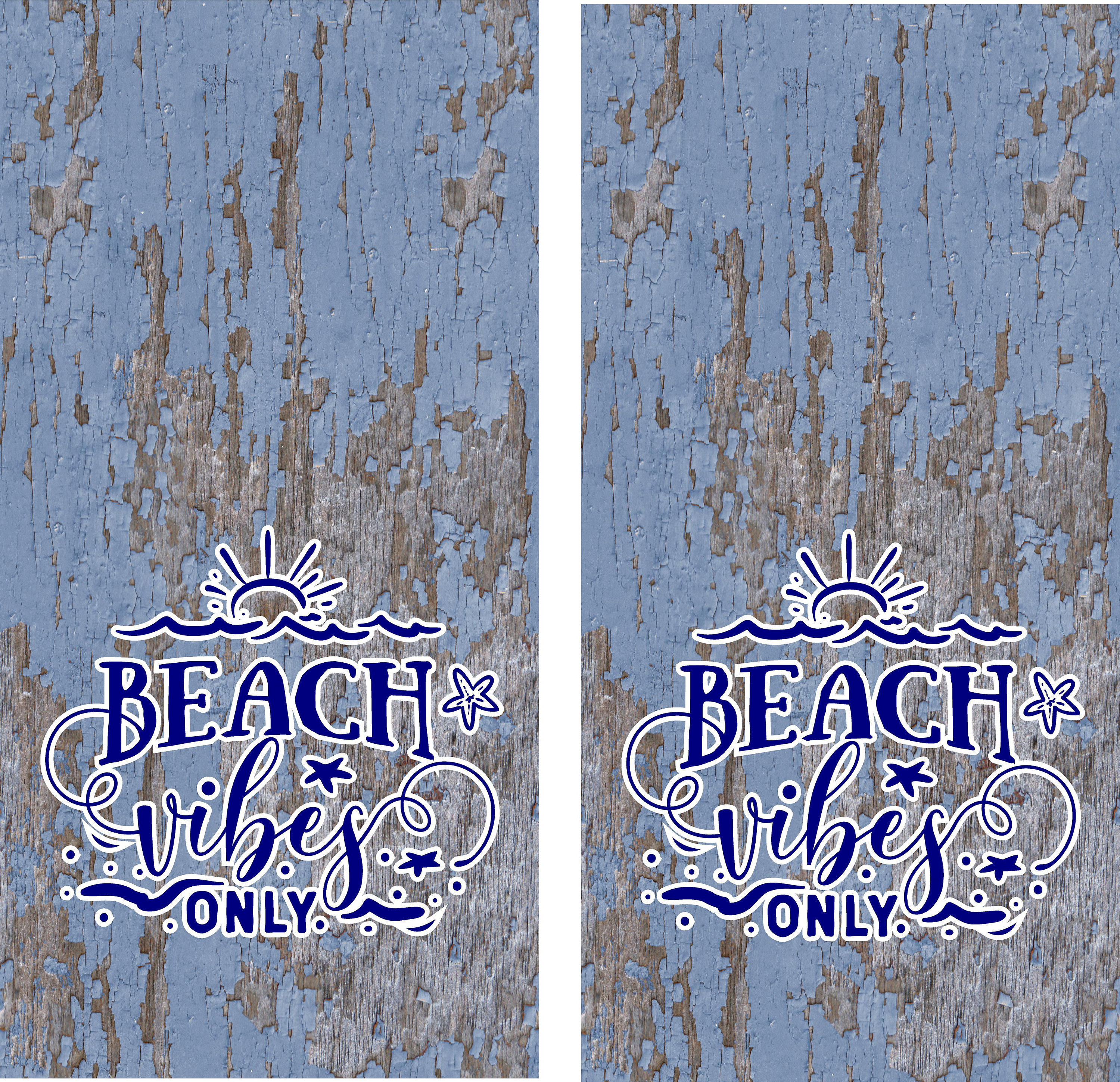 Beach Vibes Only Wood Custom Cornhole Wrap Stickers Skins Bean Bag Toss Custom Printing