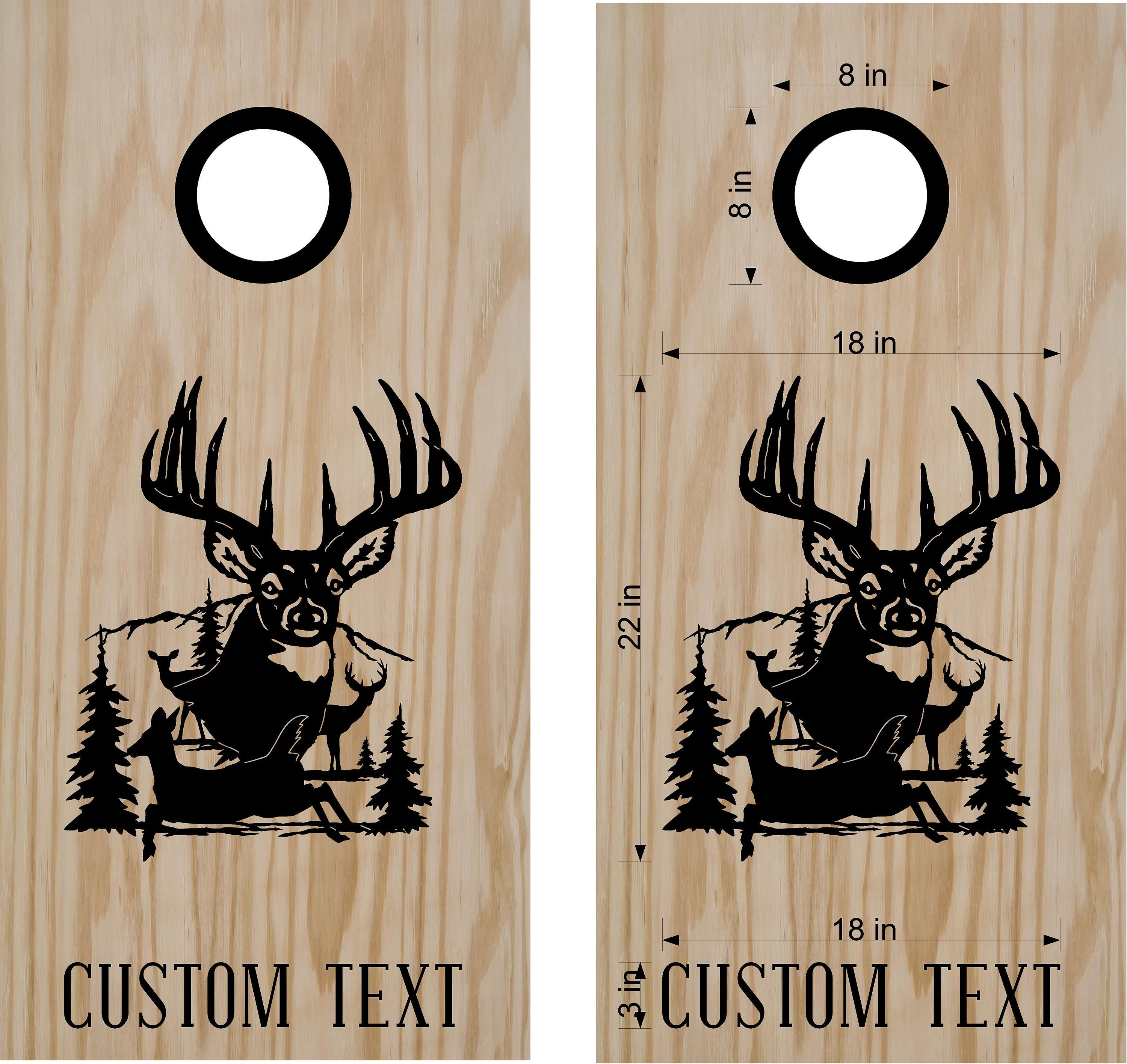 Buck Deer Running Cornhole Board Decals Stickers Bean Bag | Etsy