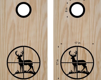 Hunting Cornhole Board Decals Skins Bean Bag Toss Hunting Deer Buck Stickers