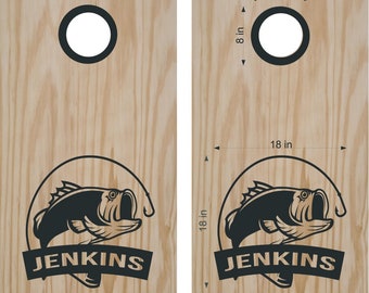 Hunting Fishing Cornhole Boards Decals Skins Bean Bag Toss Fishing Walleye Bass Stickers