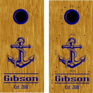 Wedding Anchor  Cornhole Board Decal Custom Cornhole Custom Cornhole Skins Bean Bag Toss Cornhole Stickers Backyard Game Tailgating Game