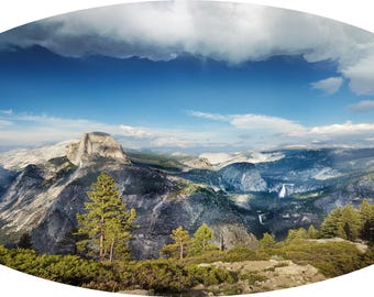 Yosemite Half Dome RV Decal - Laminated Vinyl Graphic for Camper Travel Trailer Motorhome | StickerChef (MT1b)