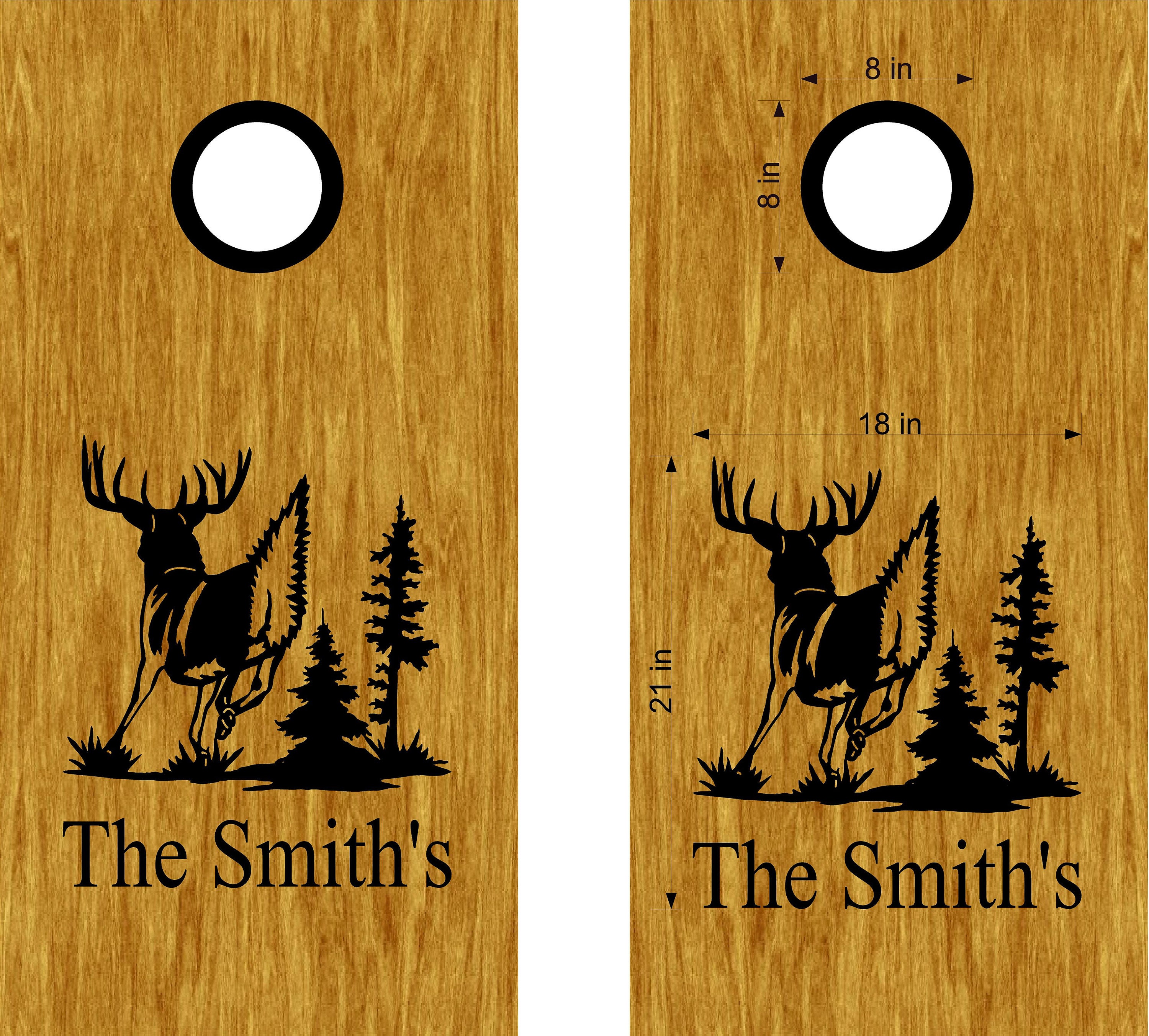 White Tail Deer Cornhole Board Decals Skins Bean Bag Toss