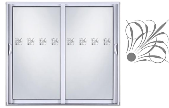 Safety Sliding Glass Door Etched Glass Front Entry Door Vinyl