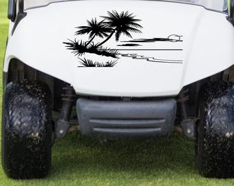 Palm Tree Sunset Golf Cart Dune Buggy Side by Side ATV Decals Stickers
