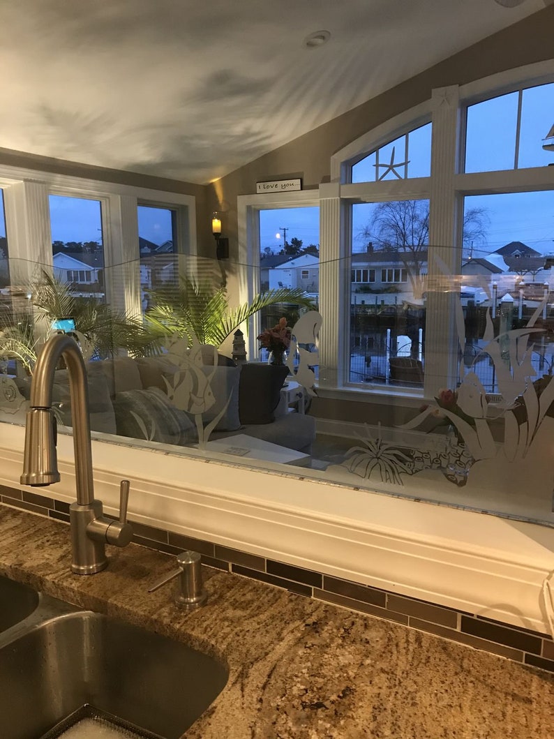 Sea Turtled Etched Glass Vinyl Window Films Shower Door Etsy