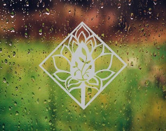 Etched Vinyl Decal Sticker - Flowers Tree Leaves  Ivy for Front Door or Shower Mirror