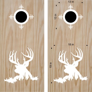 Hunting Fishing Cornhole Board Decals Skins Bean Bag Toss Hunting Deer Buck Stickers