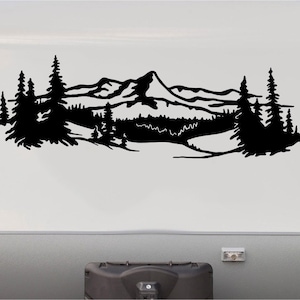 Lake Trees Mountains RV Decal: Custom Camper Graphic
