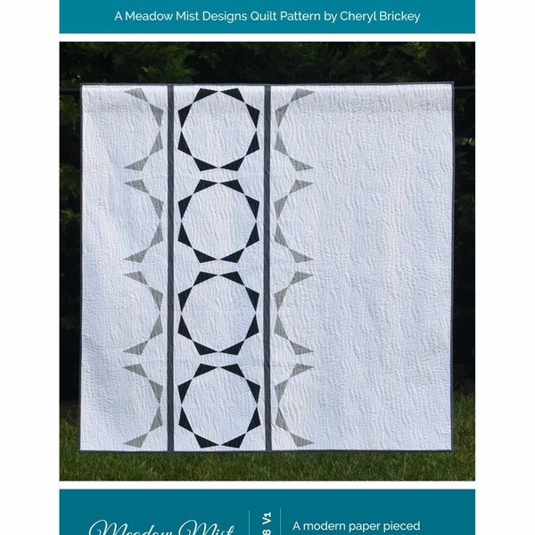 Half Circle Mirror - digital quilt pattern - a modern paper pieced pattern - lap / throw size