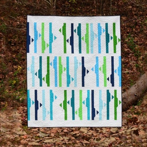 Swamp Rabbit Trail, instant download digital quilt pattern - two lap sized layouts - perfect for modern quilters, gift for minimalist