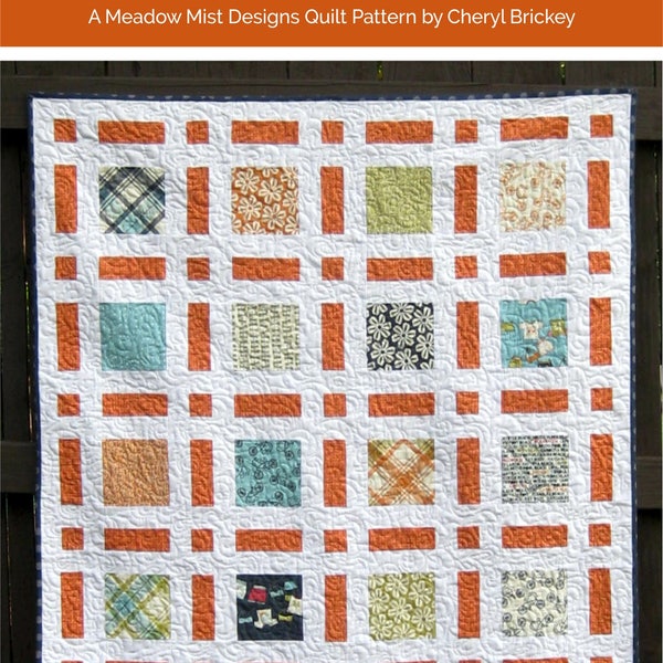 Broken Frames - digital quilt pattern- baby, lap, and twin sizes - layer cake and charm pack friendly