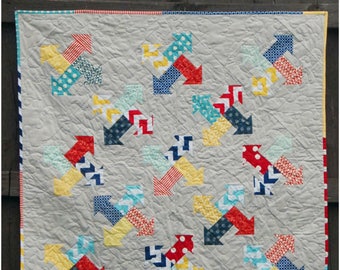 Arrows All Around - digital quilt pattern- baby, lap, and twin sizes - pre-cut and scrap friendly