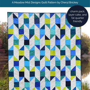 Board and Batten Quilt Pattern - Digital pdf - Pre-Cut Friendly, Charm Pack, Layer Cake, Fat Quarter - Baby, Throw, Twin, and Queen Sizes