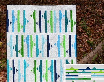 Swamp Rabbit Trail, digital quilt pattern in lap sized layouts.