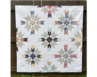 Ruby Roads - digital quilt pattern - fat eighth/fat quarter quilt pattern - a modern pattern - baby, lap, and queen sizes