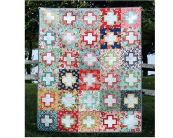 Outlined Plus - een digitaal pdf-quiltpatroon - 5 maten - baby-, schoot-, tweeling-, queensize- en kingmaten