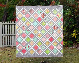 Woodshire Quilt Pattern - Digital pdf - Pre-Cut Friendly Pattern for Charm Packs and Fat Quarters - Throw Size