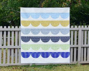 Awning Quilt Pattern | Digital Pattern | Lap Throw Sized | Curved Piecing